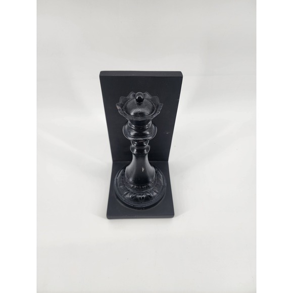 Black Chess Queen Bookend Decorative Shelf Decor Academia Eclectic Trinket Game - Picture 3 of 6